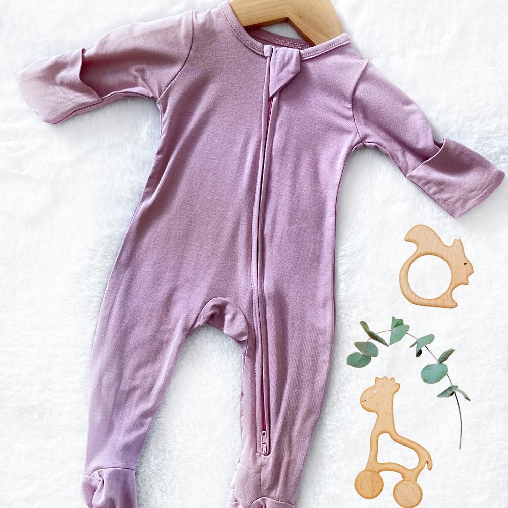 NEW! Infant Girls Dusty Mauve Bamboo Sleepers/Rompers | 2 Way Zipper